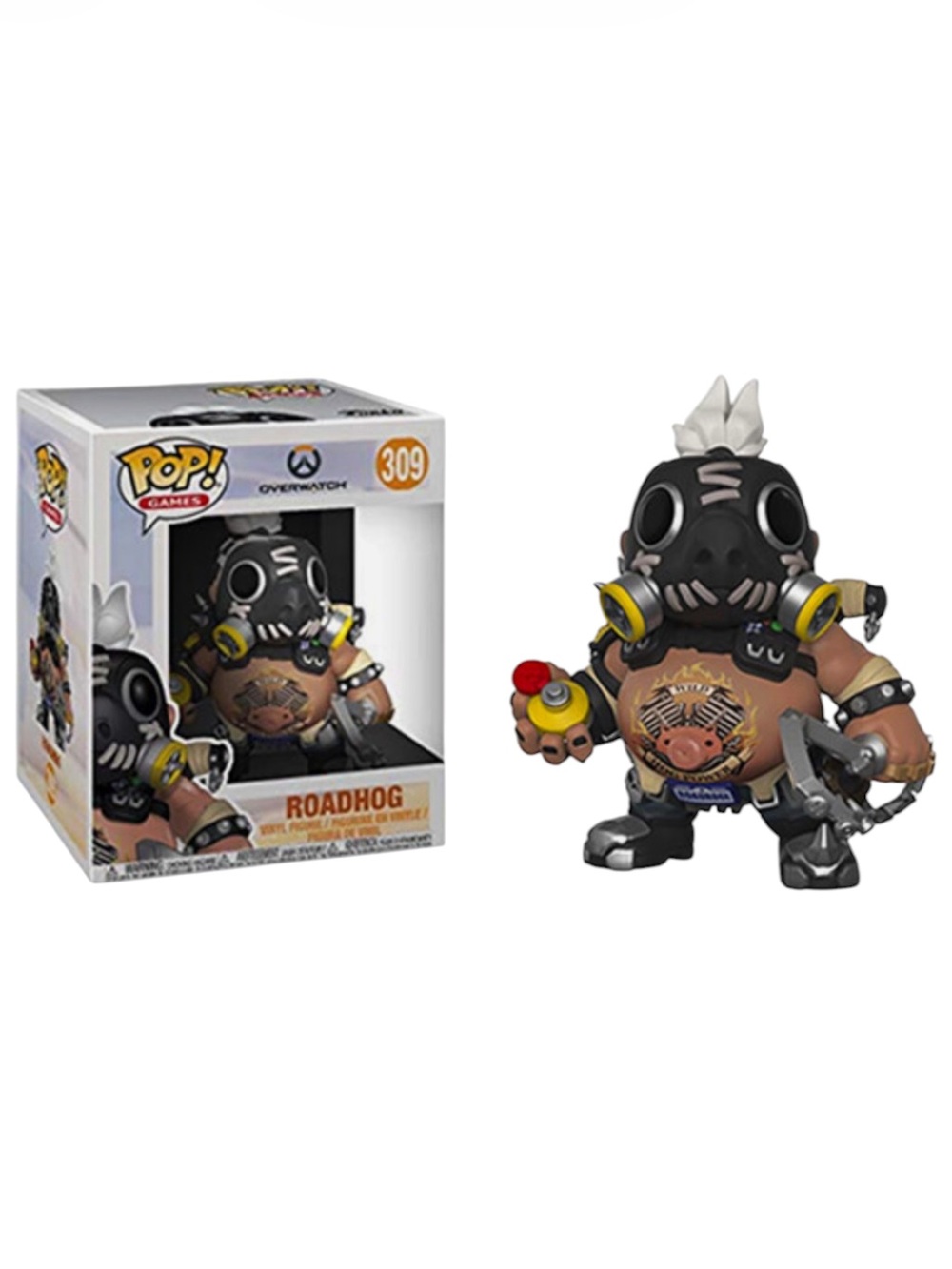 NIB Funko Pop! 6” Overwatch RoadHog #309 Vinyl Figure w Protective Case